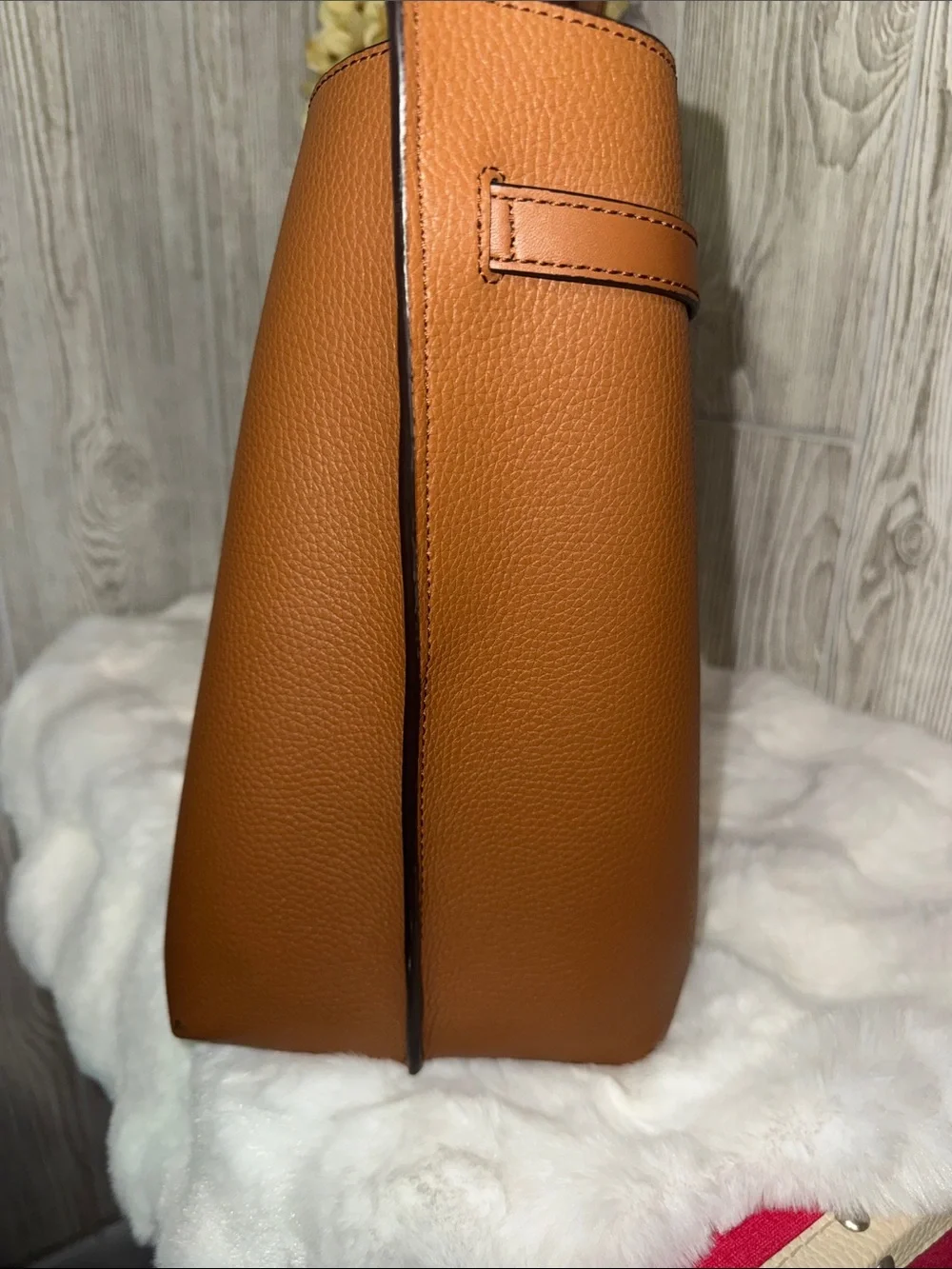 Michael Kors Emilia Large Pebbled Leather Belt-Detail Tote